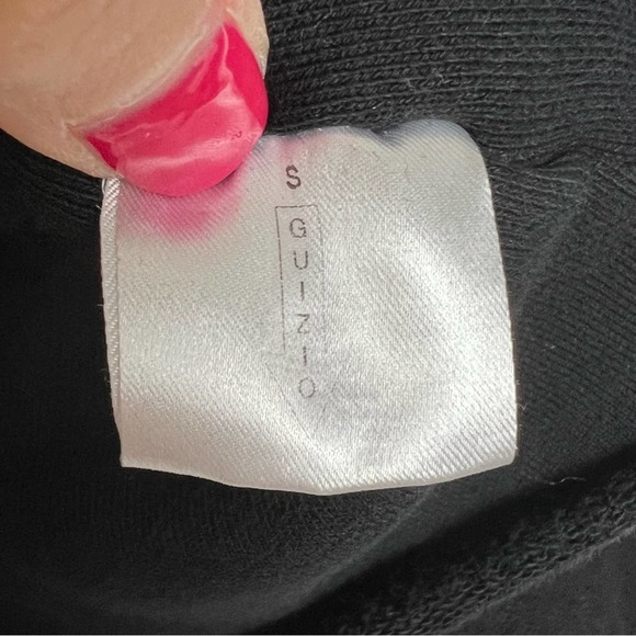 Danielle Guizio Exposed Seam Cropped Hoodie Sweatshirt Black - Picture 6 of 8